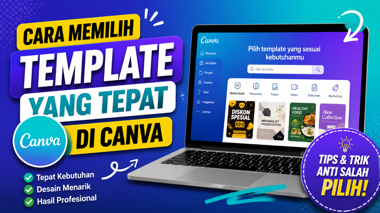 cara memilih template yang tepat di canva