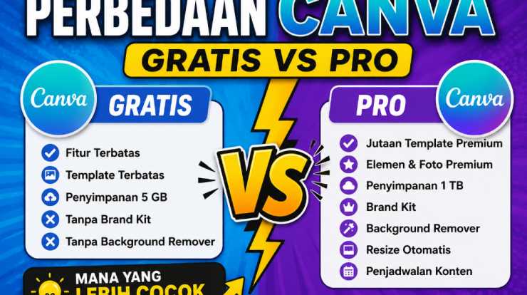 perbedaan canva gratis dan pro